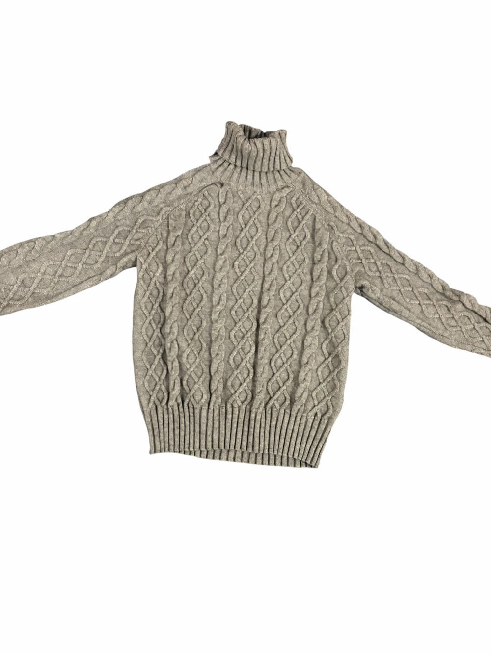 Evereve Light Taupe Cable Turtleneck Sweater